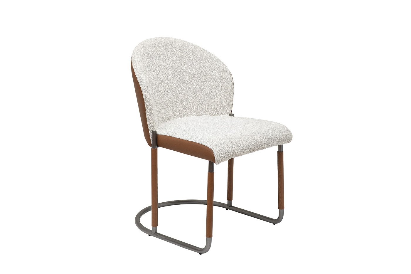 Стул обеденный букле кремовый/экокожа терракотовая Garda Decor 160KD-80070