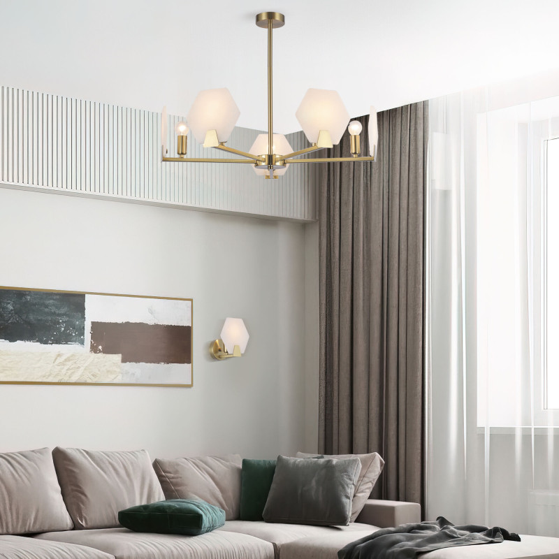 Люстра на штанге Eurosvet 60158/5 латунь