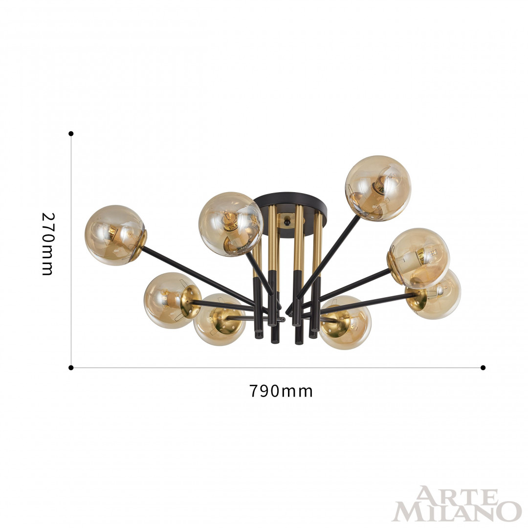 Люстра 273708/8 BK/GD Arte Milano
