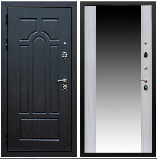 Дверь входная Graf Эврика МДФ 10 мм ФЛ-58 Венге / МДФ 16 мм СБ-16 Сандал белый