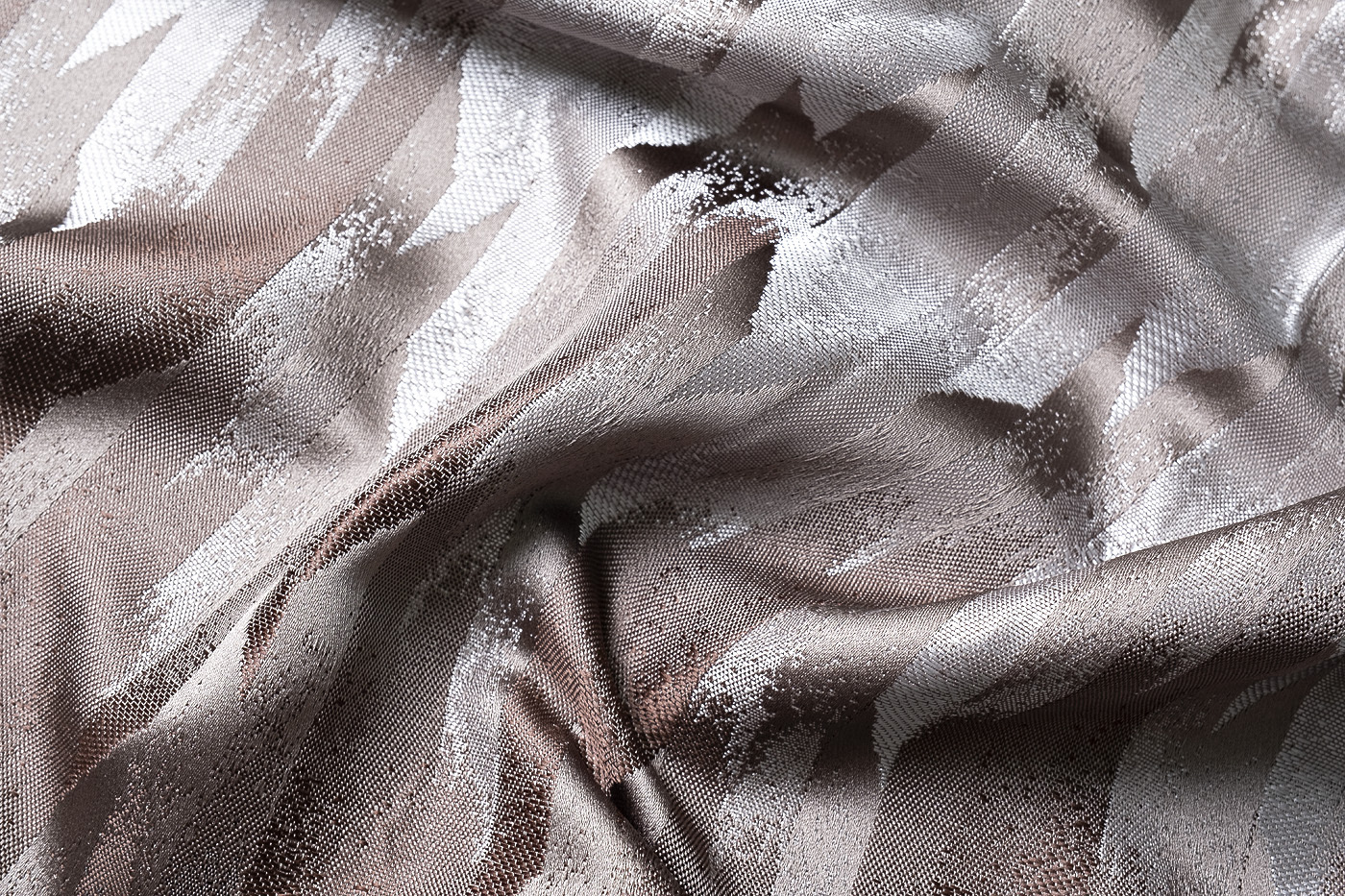 Ткань портьерная CASCADA с коричневым Garda Decor 138AL-51774303-CASCADA SKOR