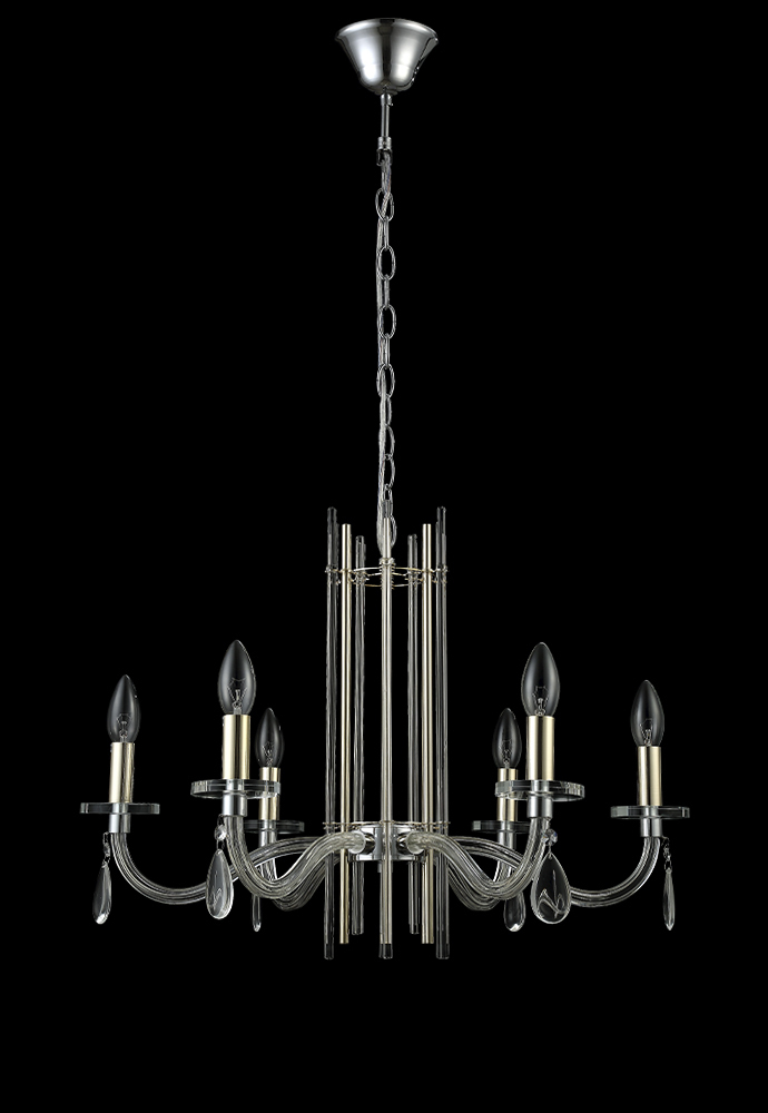 Люстра Crystal Lux AURELIO SP6 GOLD+CHROME/TRANSPARENT