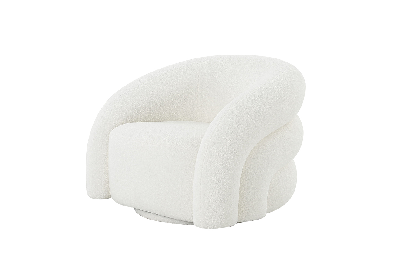 Кресло поворотное белое искусственный мех Garda Decor DY-KRES-117 BEL