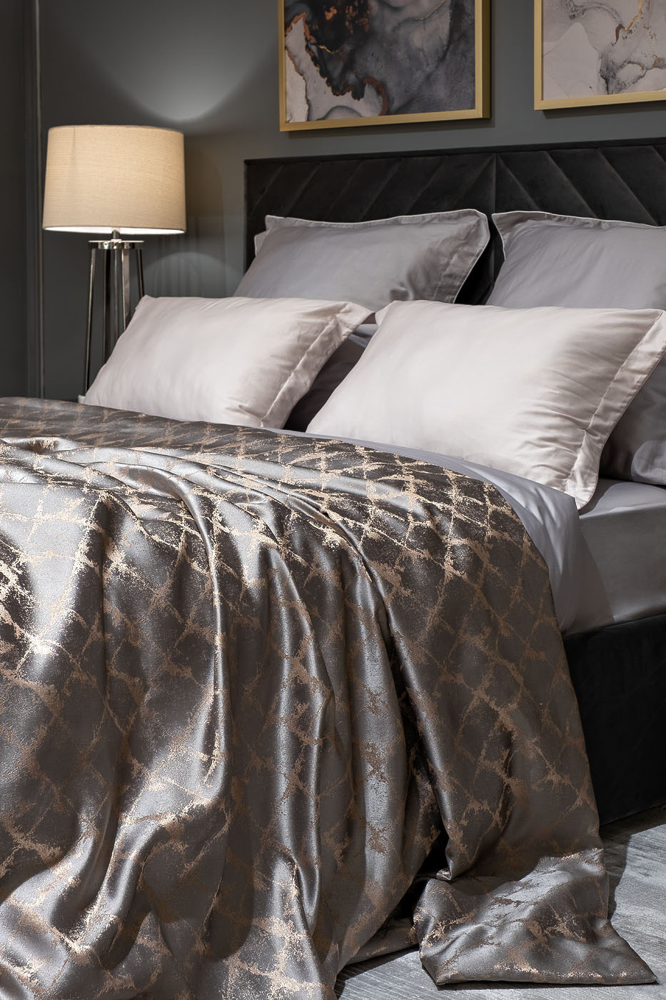 Покрывало TRENTO 260х260см серое Garda Decor GD-GAB1306-POKR SER