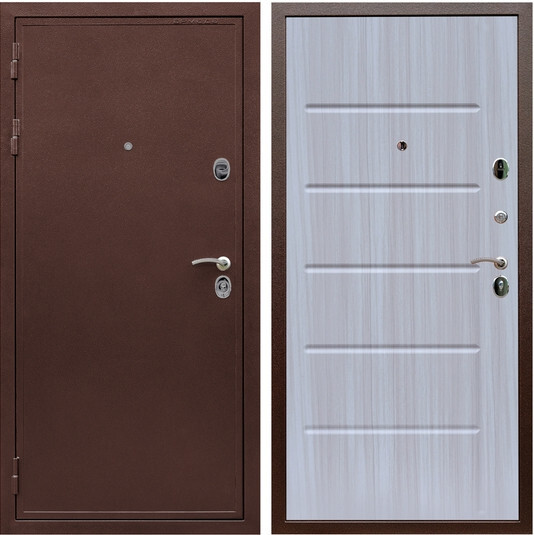 Дверь входная Graf Престиж Антик медь / МДФ 16 мм ФЛ-102 Сандал белый