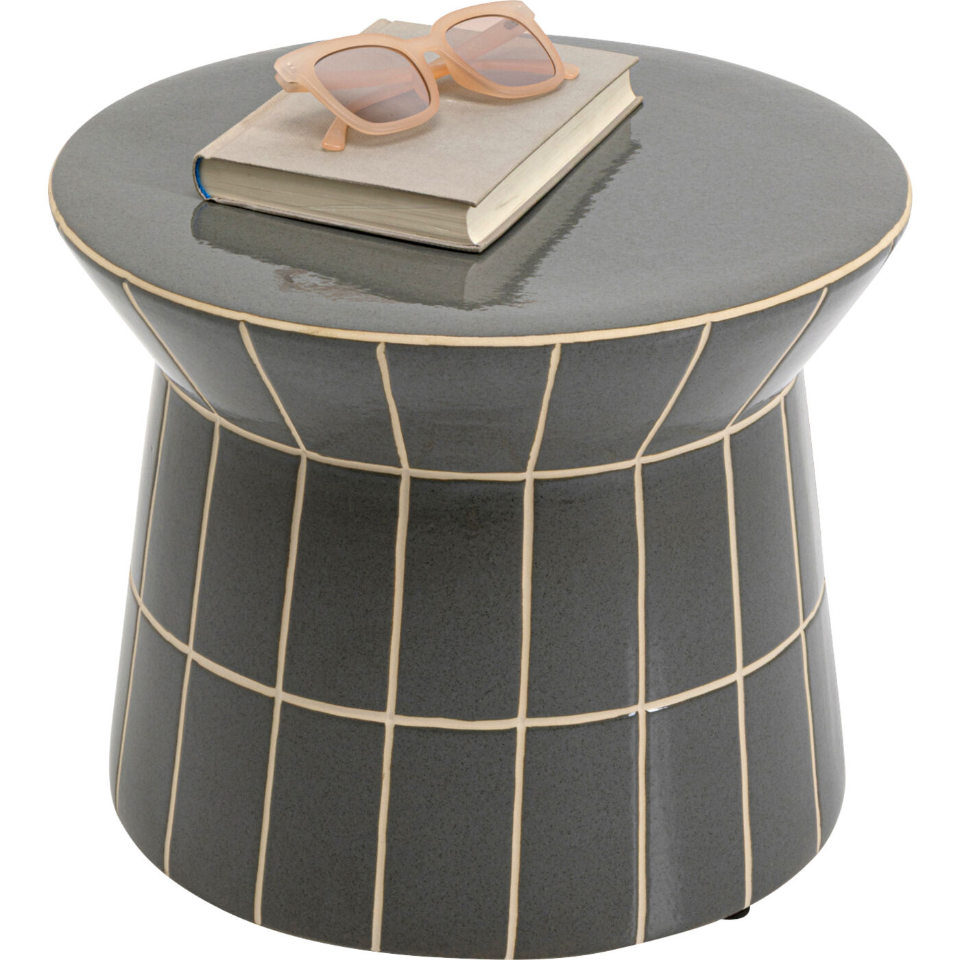 Стол приставной Bliss Tile Rim Blue Ø38cm KARE 71092