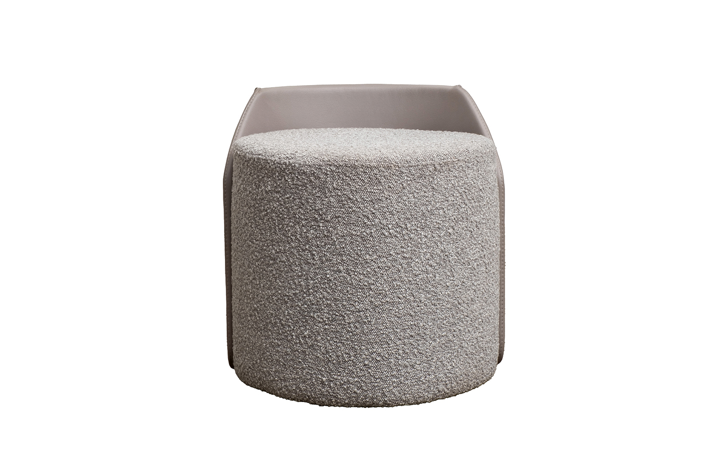 Пуф букле/искусственная кожа серый Garda Decor BRUNO-Orso SER+Enzo902