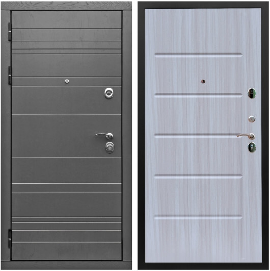 Дверь входная Graf Роял Вуд МДФ 10 мм Роял Вуд графит / МДФ 10 мм ФЛ-102 Сандал белый