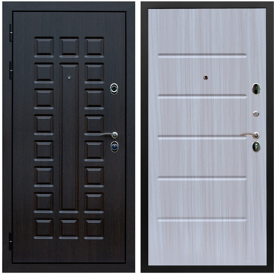 Дверь входная Graf Люксор 3К Шагрень черная / МДФ 10 мм ФЛ-102 Сандал белый