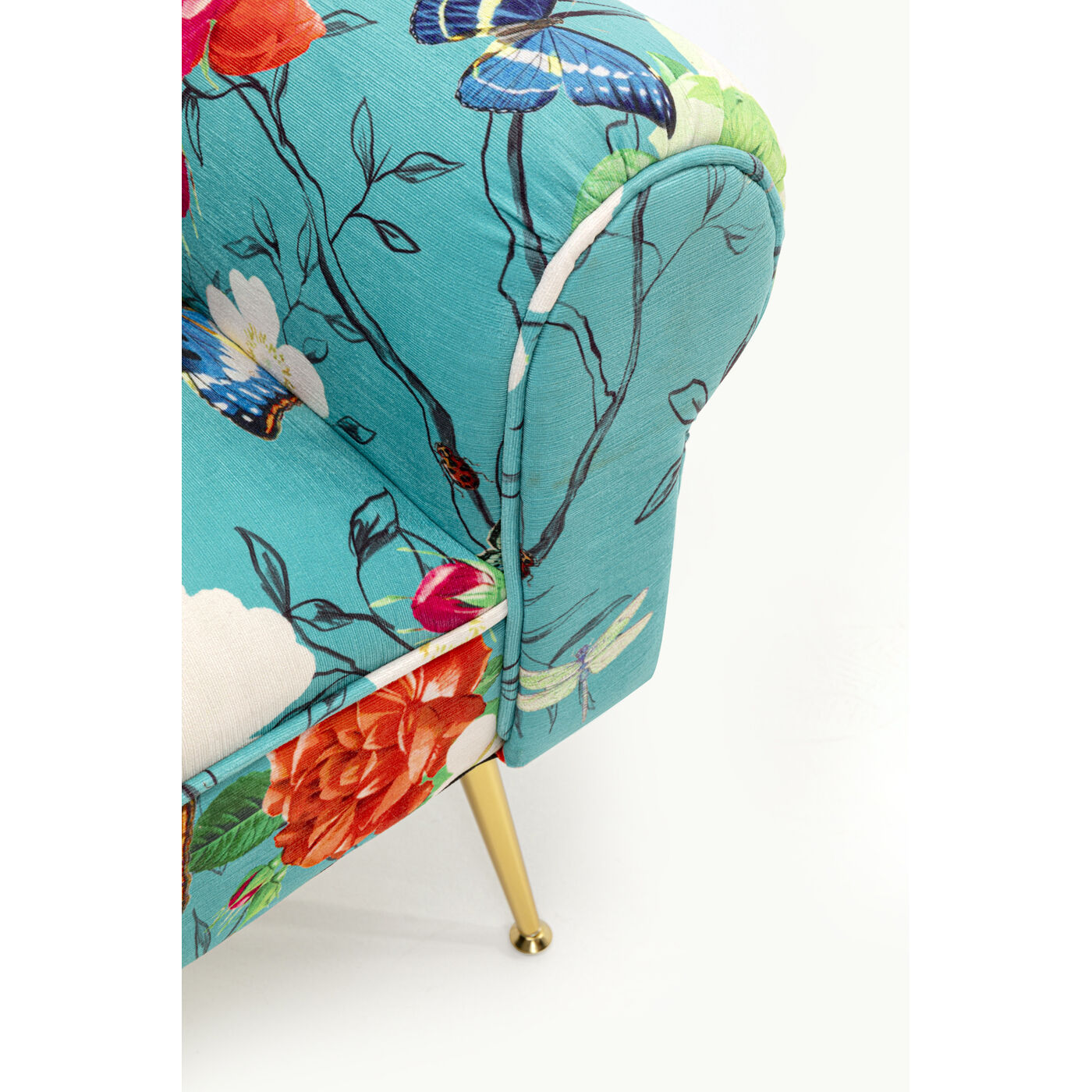Скамья Wing Flower Fever Blau 100cm KARE 71151