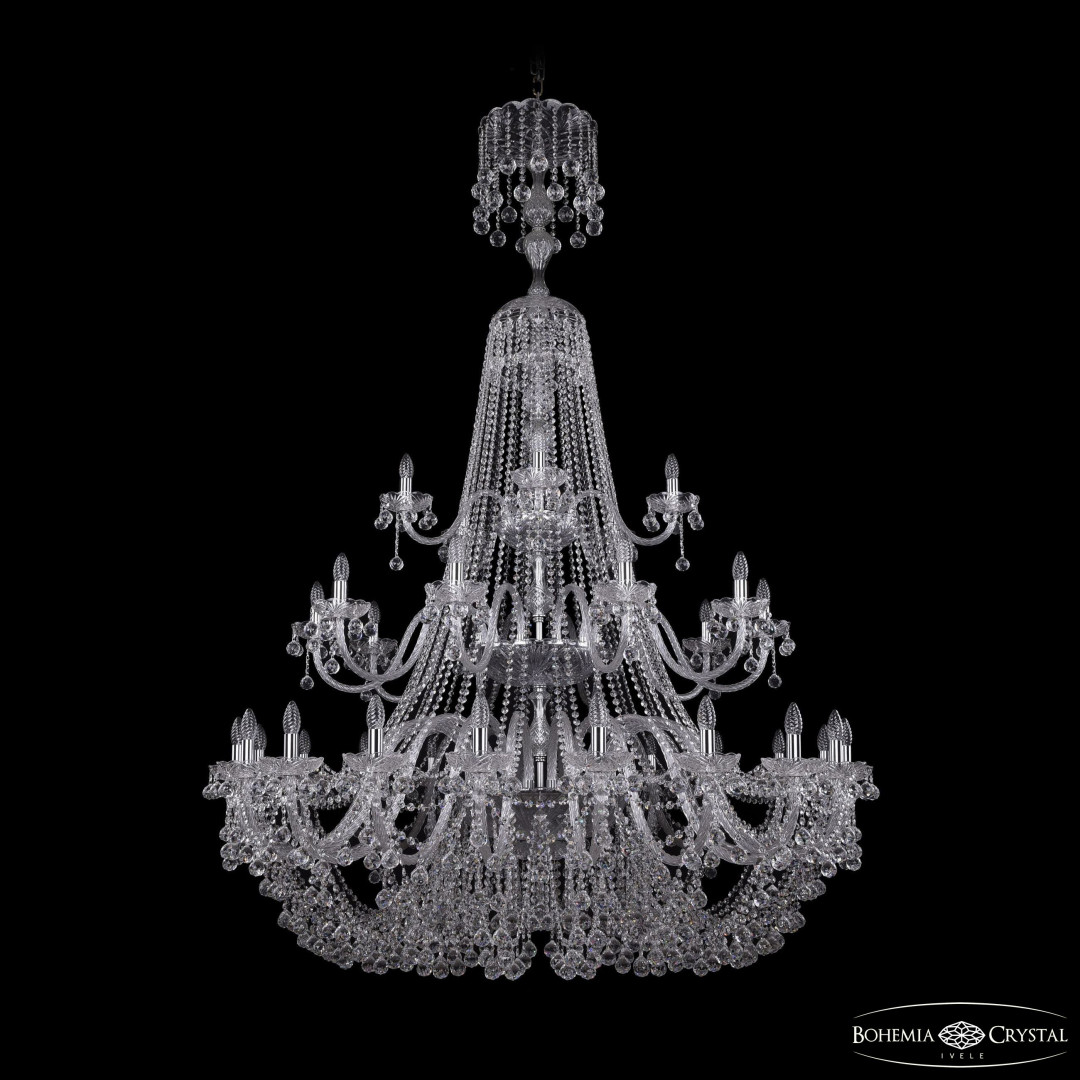 Люстра хрустальная 1409/20+10+5/530/XL-203/3d Ni