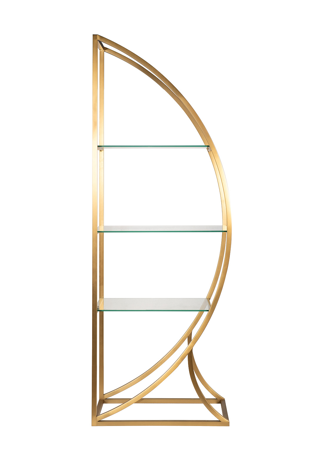 Стеллаж "Полусфера" прозр.стекло/золото Garda Decor KFG087/2
