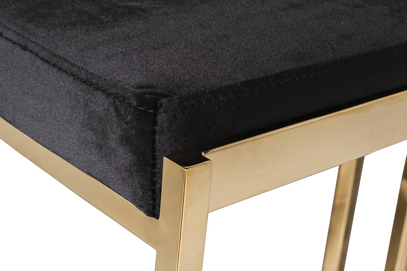 Стул барный черный велюровый (золото) Garda Decor GY-B8216GOLD-BL