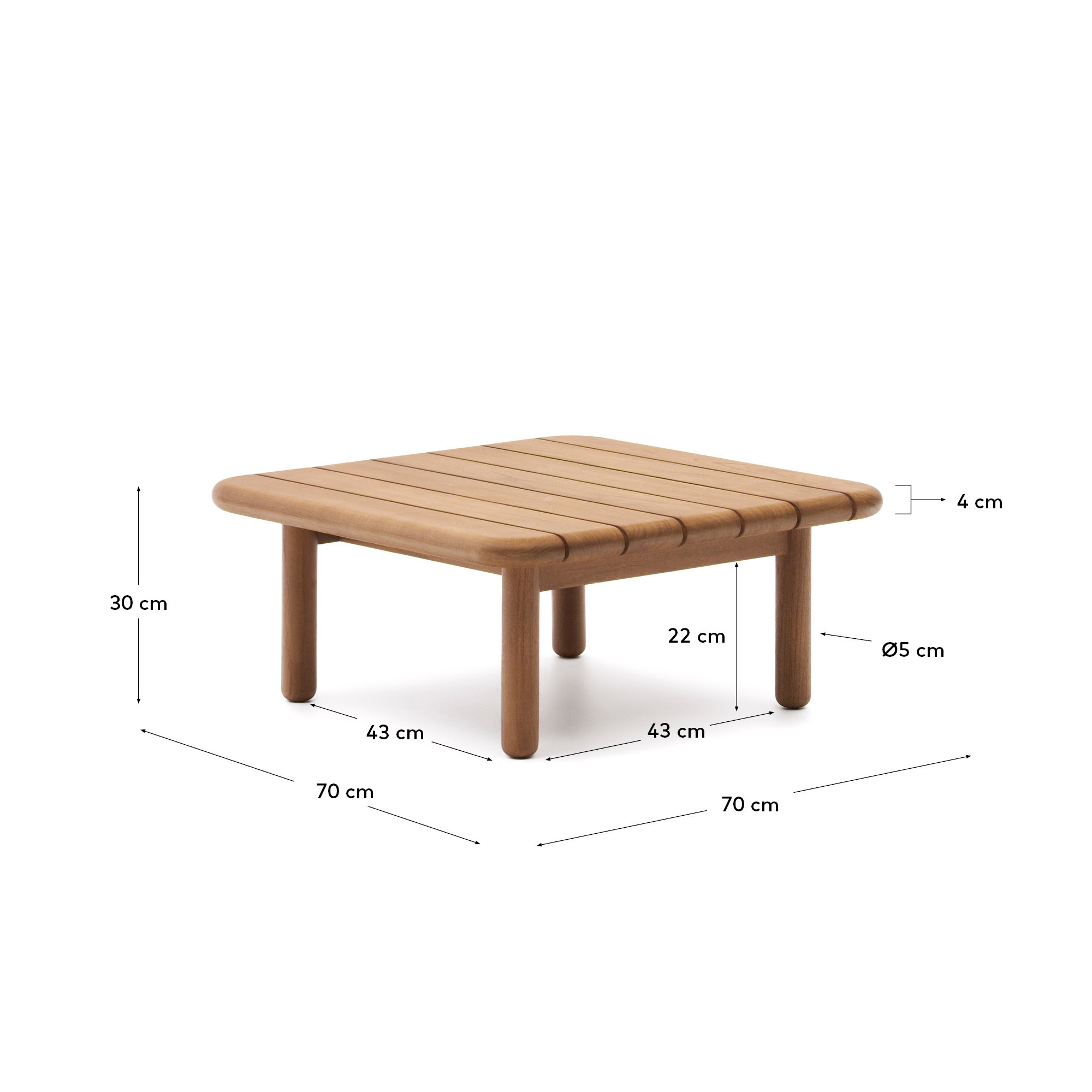 Журнальный столик Turqueta из массива тикового дерева, 70 x 70 см La Forma 191732