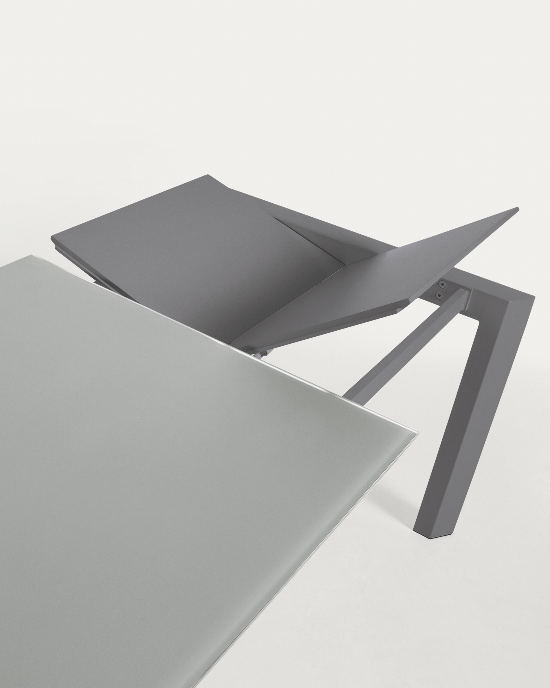 Стол Atta 140 (200) x90 темно-серый, стекло La Forma (ex Julia Grup)