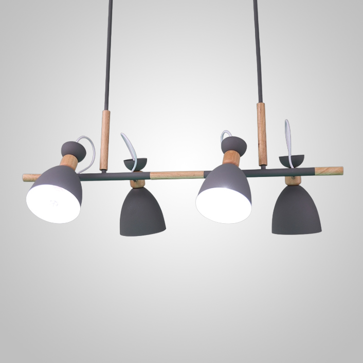 Подвесной реечный светильник TRIF WOOD LONG Grey by ImperiumLoft