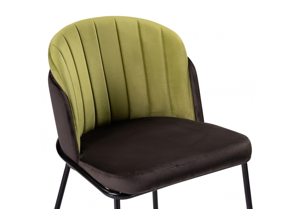 Стул Woodville Сиолим темно-коричневый / оливковый / черный глянец 494471