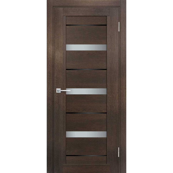 Межкомнатная дверь Graf ТЕХНО-803 белый сатинат, черный лакобель Фреско (2000 х 800)