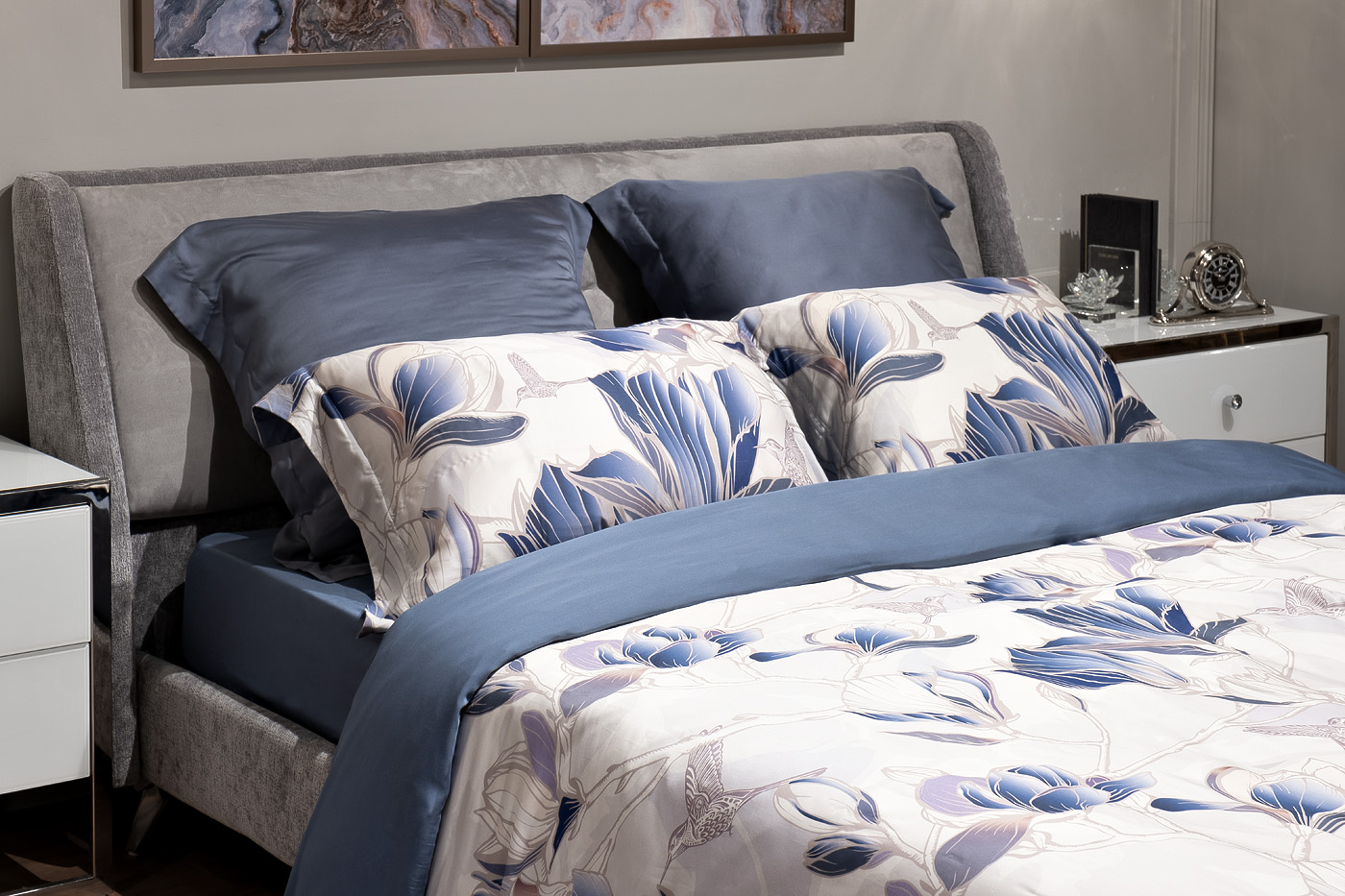 Комплект из 2х наволочек Магнолия с принтом 70х70см Garda Decor 144HF-10409