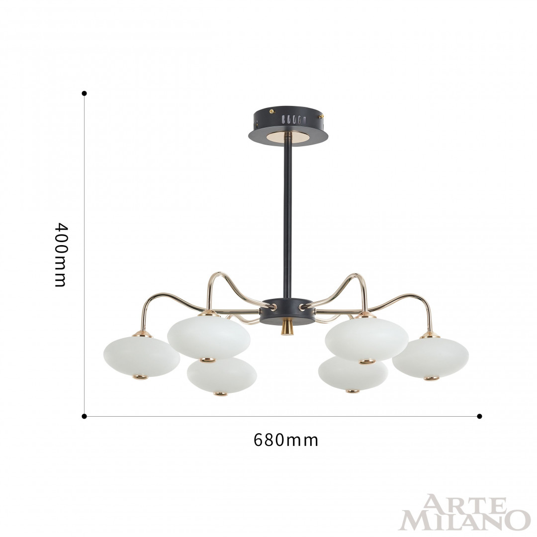 Люстра светодиодная 273908/6 BK/GD Arte Milano