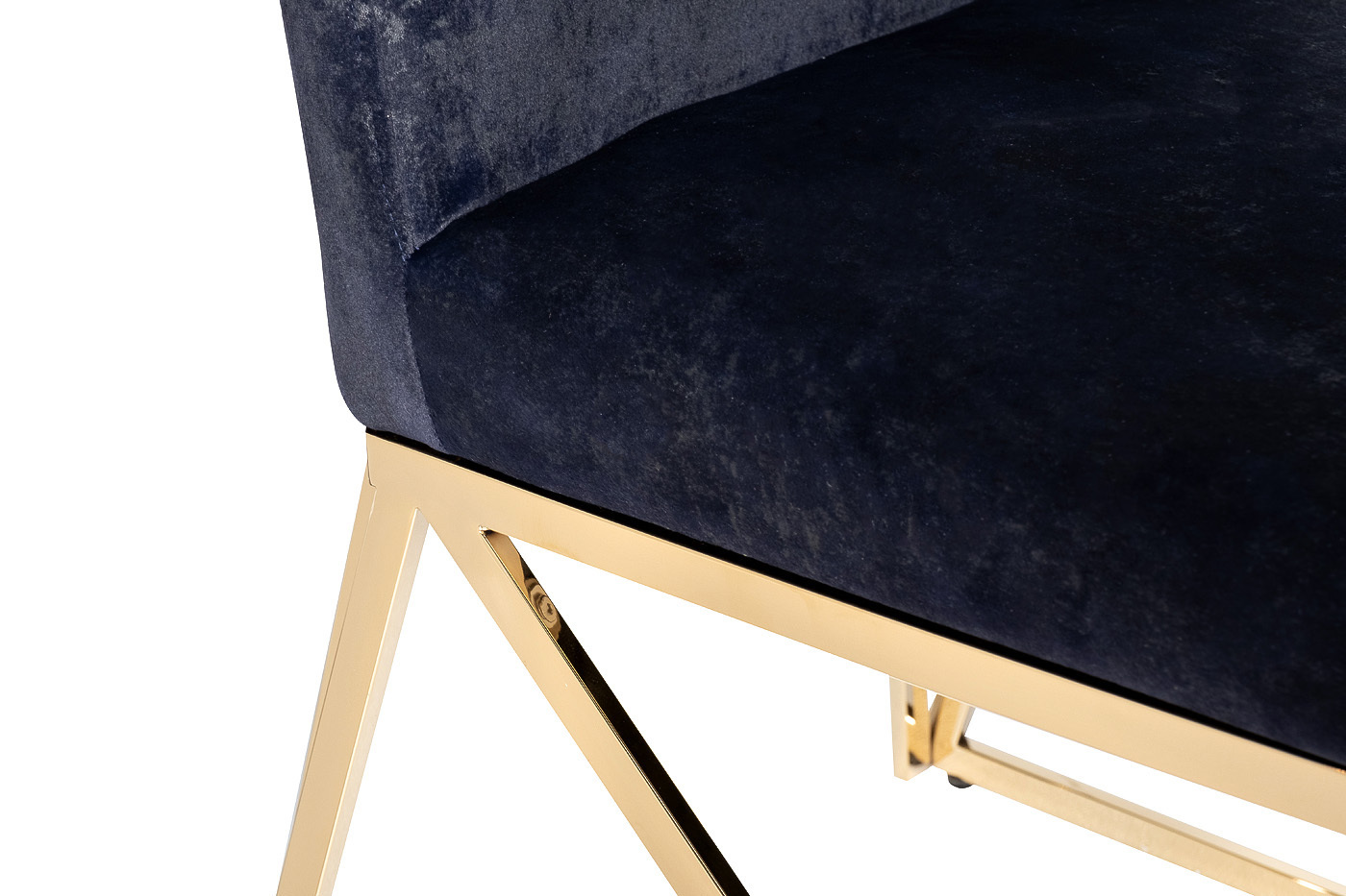 Стул велюровый темно-синий/ножки золото Garda Decor 30C-DX-2014 BLU