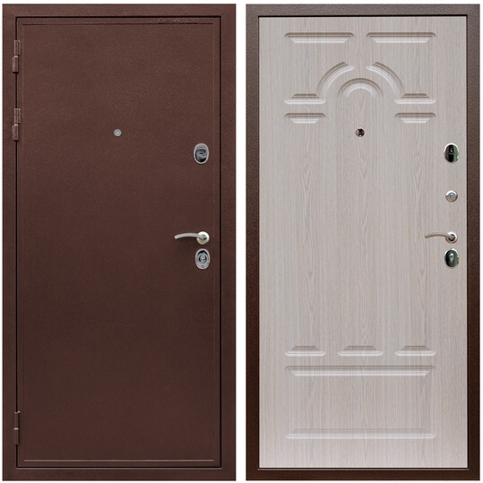 Дверь входная Graf Лондон Антик медь / МДФ 6 мм ФЛ-58 Дуб беленый