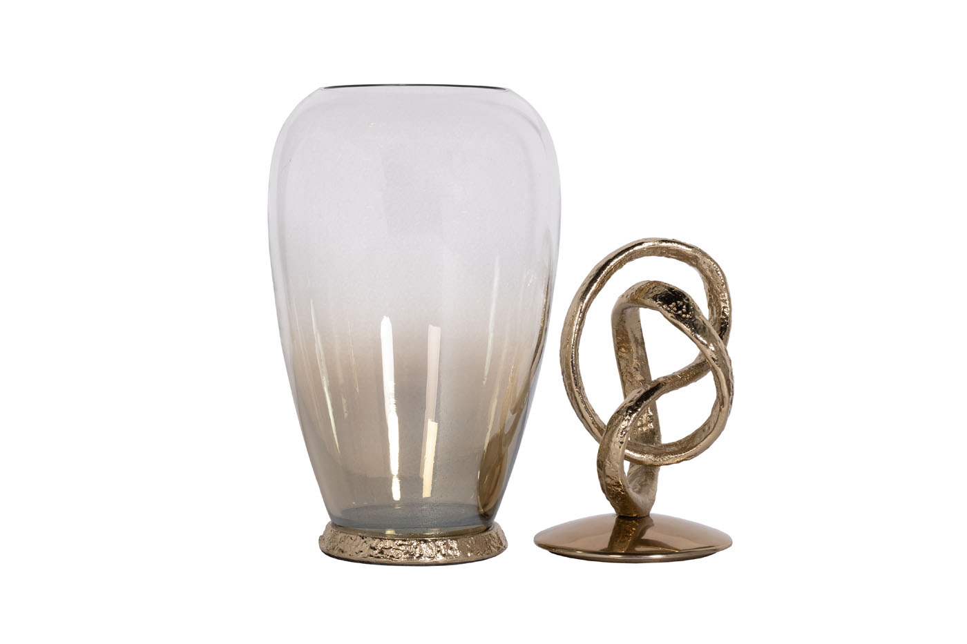 Ваза декоративная с крышкой Лиана металл/стекло Garda Decor 69-921151