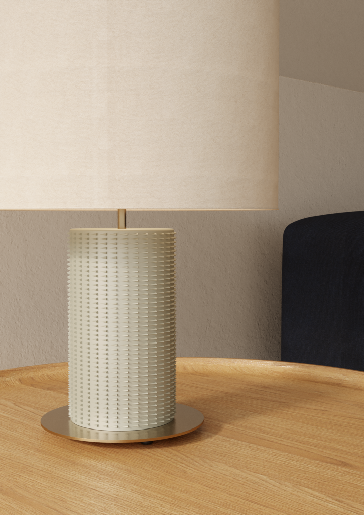 Настольная лампа Dab золотой металл с абажуром 801021/35 Aromas del Campo