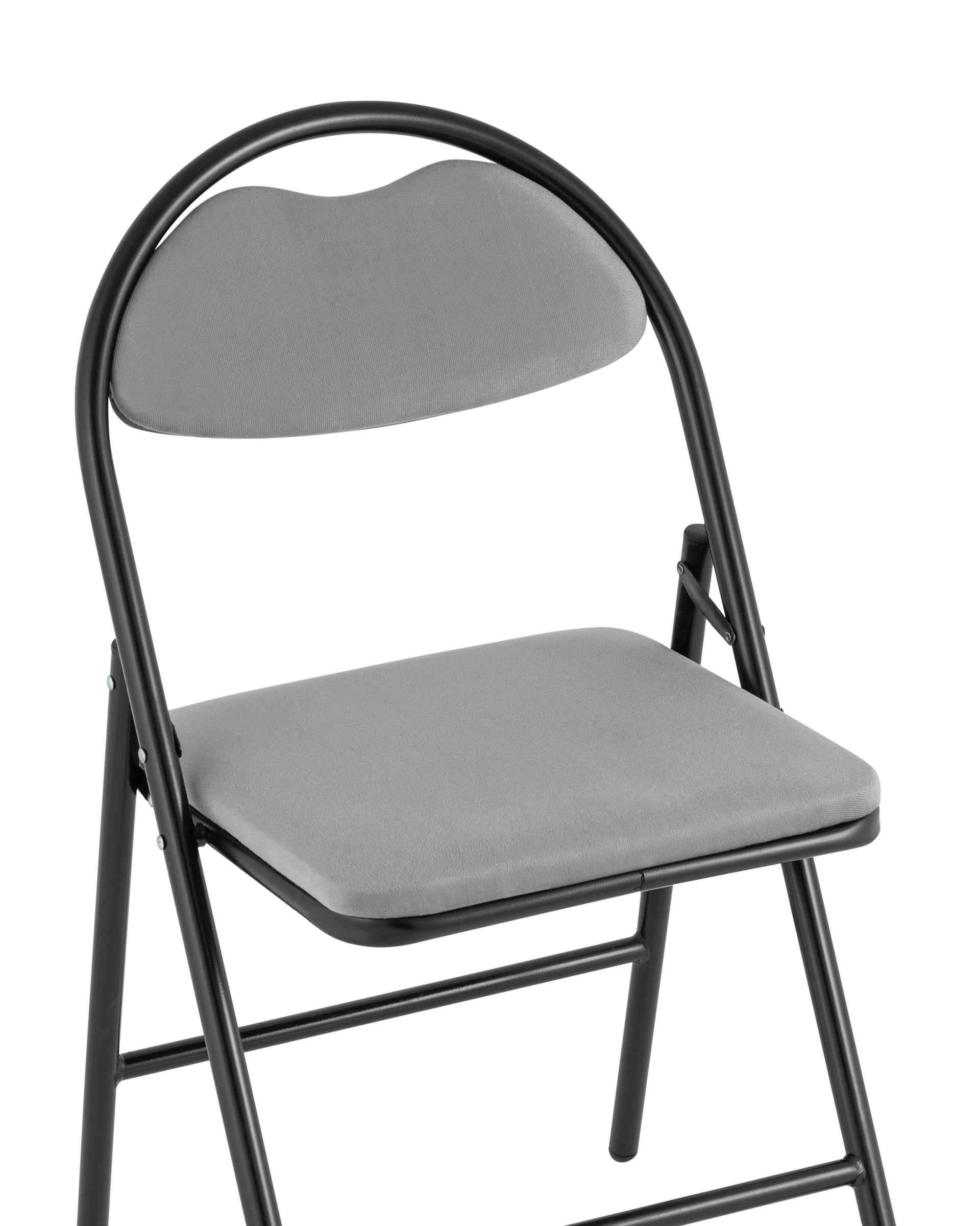 Стул складной Hagen велюр серый каркас черный Stool Group