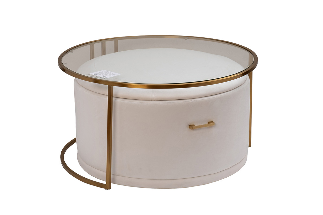 Стол журнальный с пуфом Garda Decor GY-08549