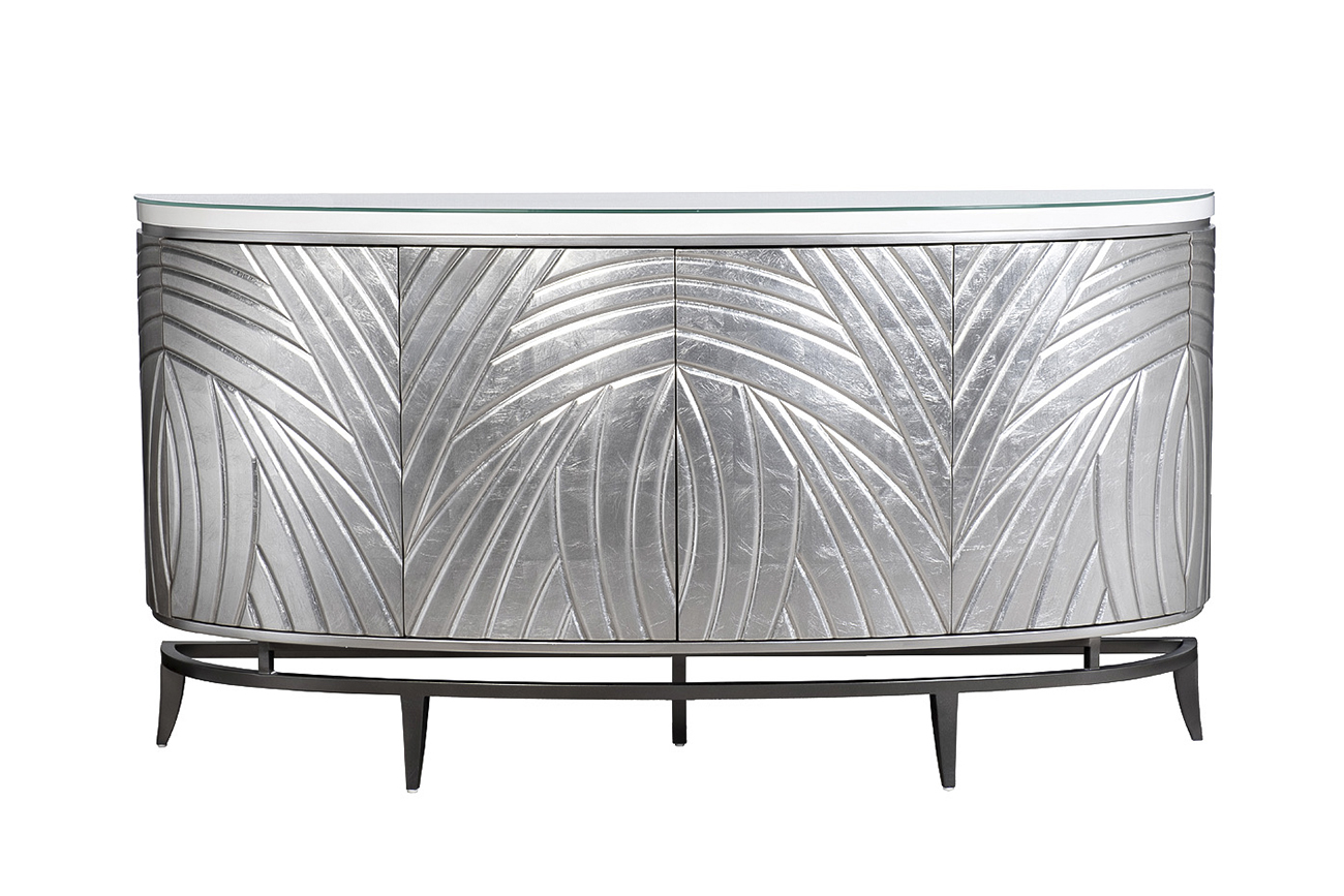 Комод серебристый с дверцами Garda Decor ART-2932 Комод серебристый с дверцами Garda Decor ART-2932