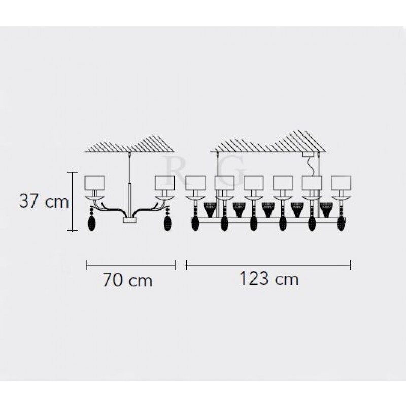 Подвесной светильник Masiero Isbel 12 BIL