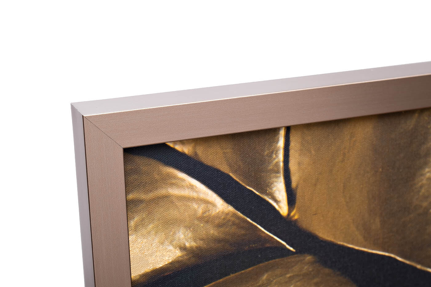 Холст Золотые листья монстеры-2 в багете латунь Garda Decor 89VOR-MONSTERA GOLDEN-2