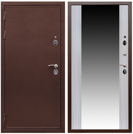 Дверь входная Graf Престиж 2 Антик медь / МДФ 16 мм СБ-16 Сандал белый