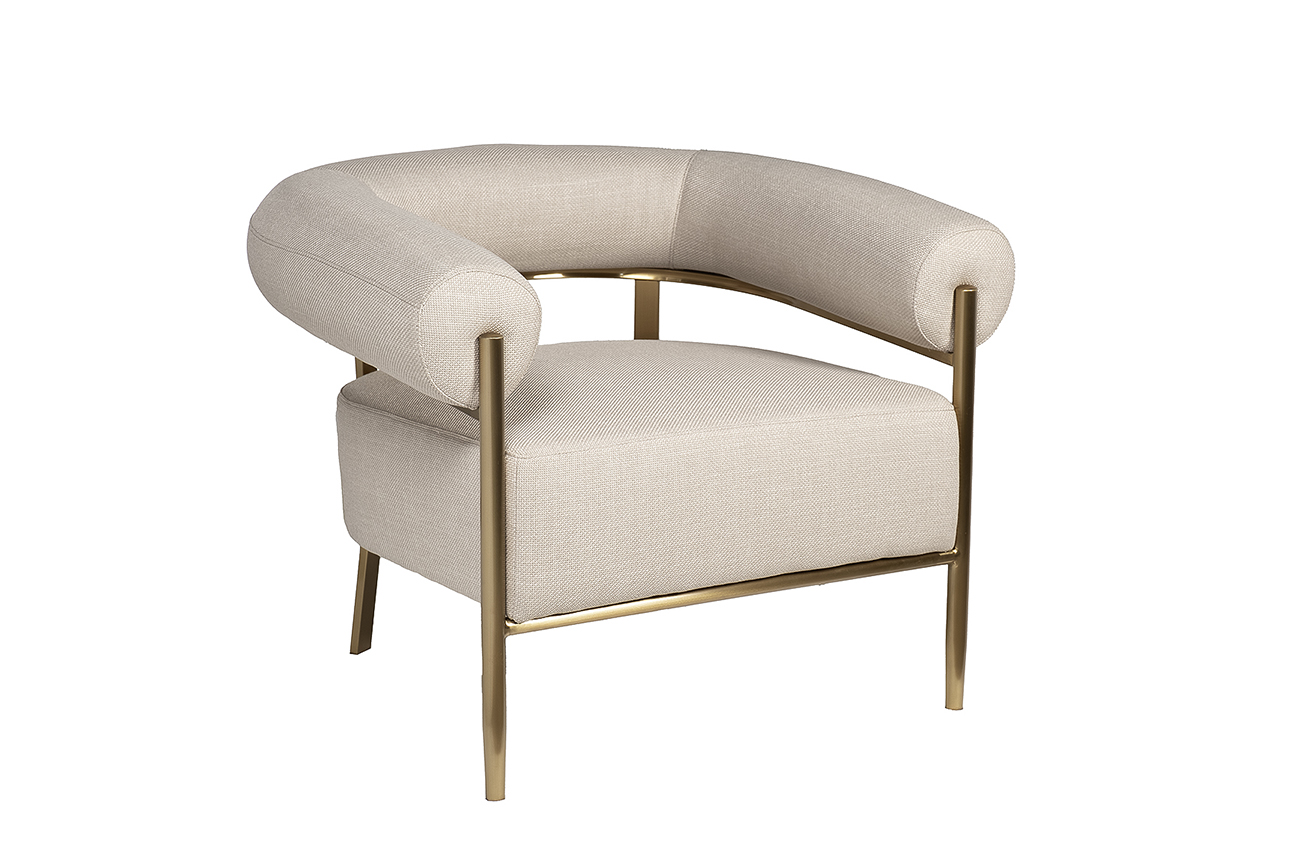 Кресло серое/матовое золото Garda Decor GY-08842