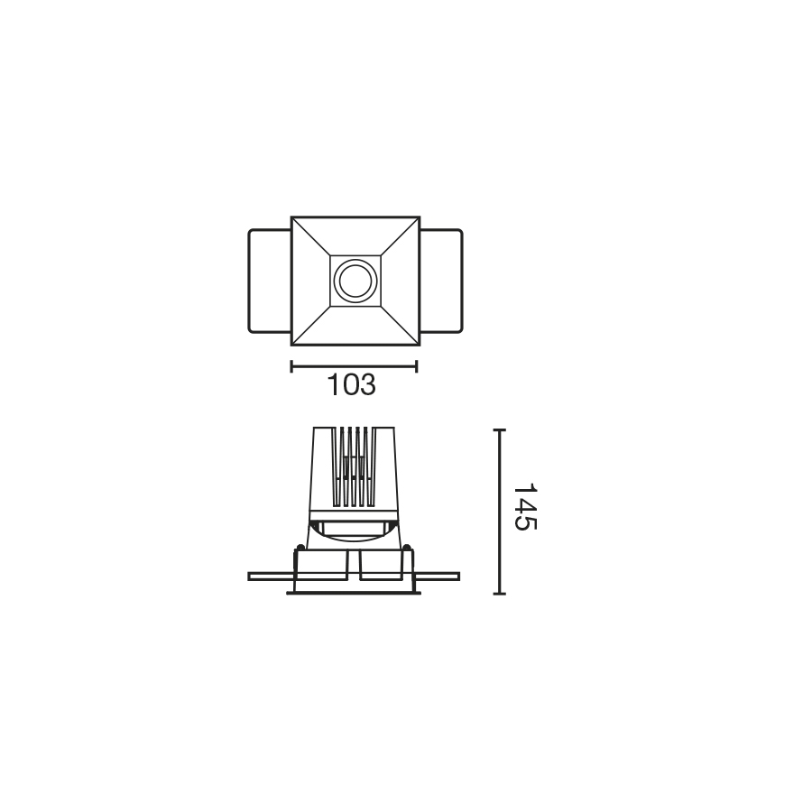 Встраиваемый светильник DEEP78 C SMARCO черный 15° 4000K CRI95 HONEYCOMB Faro