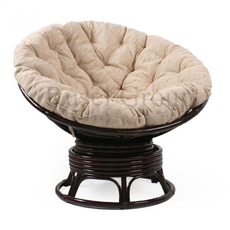Кресло-качалка Papasan Swivel с подушкой Rattandesign