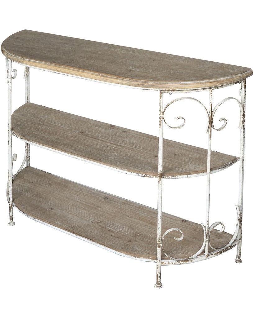 Консоль пристенная с двумя полками Прованс Glasar 86874