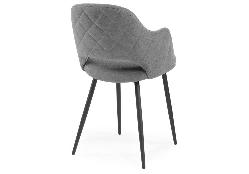 Стул Woodville Гутрид прошивка ромбы сзади серый / черный 504178