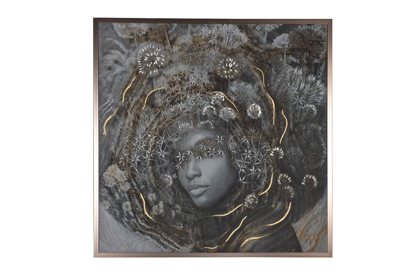 Холст Нежность-1 в багете латунь Garda Decor 89VOR-AQUARELLE40/1