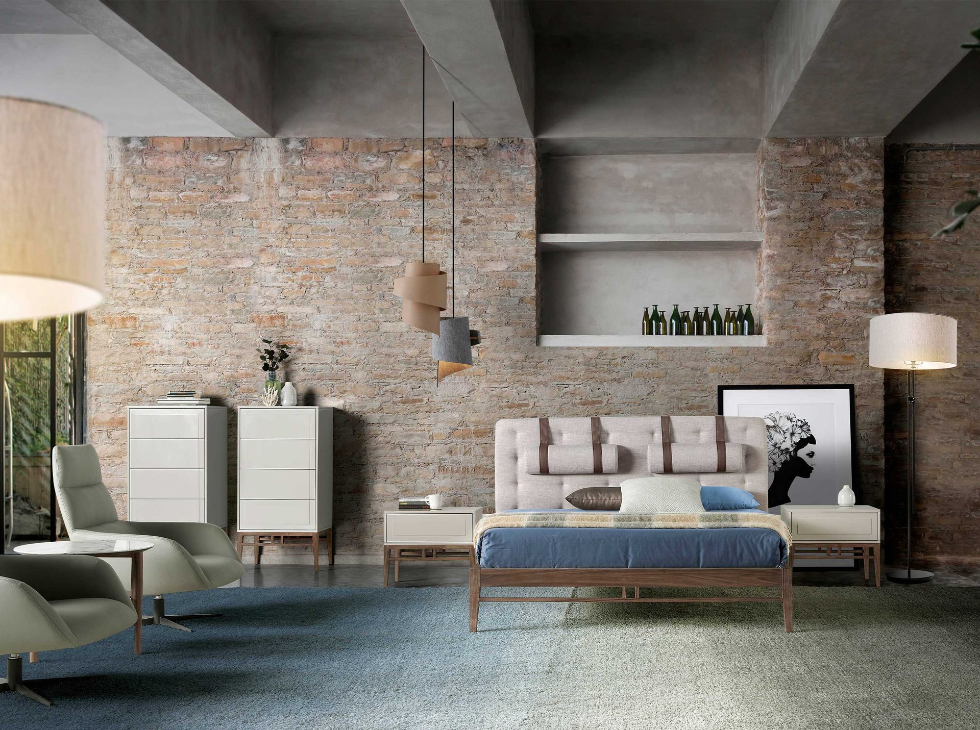 Шифоньер CP1709 /7036 лакированный 4 ящика серый Ral 7044 Angel Cerda