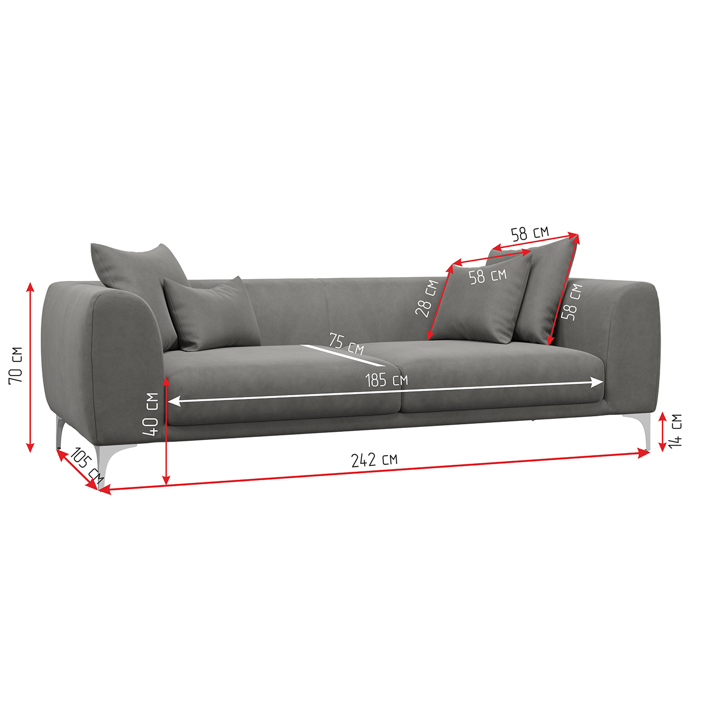 Диван Ткань Иск.шерсть KARE Taylor K00415