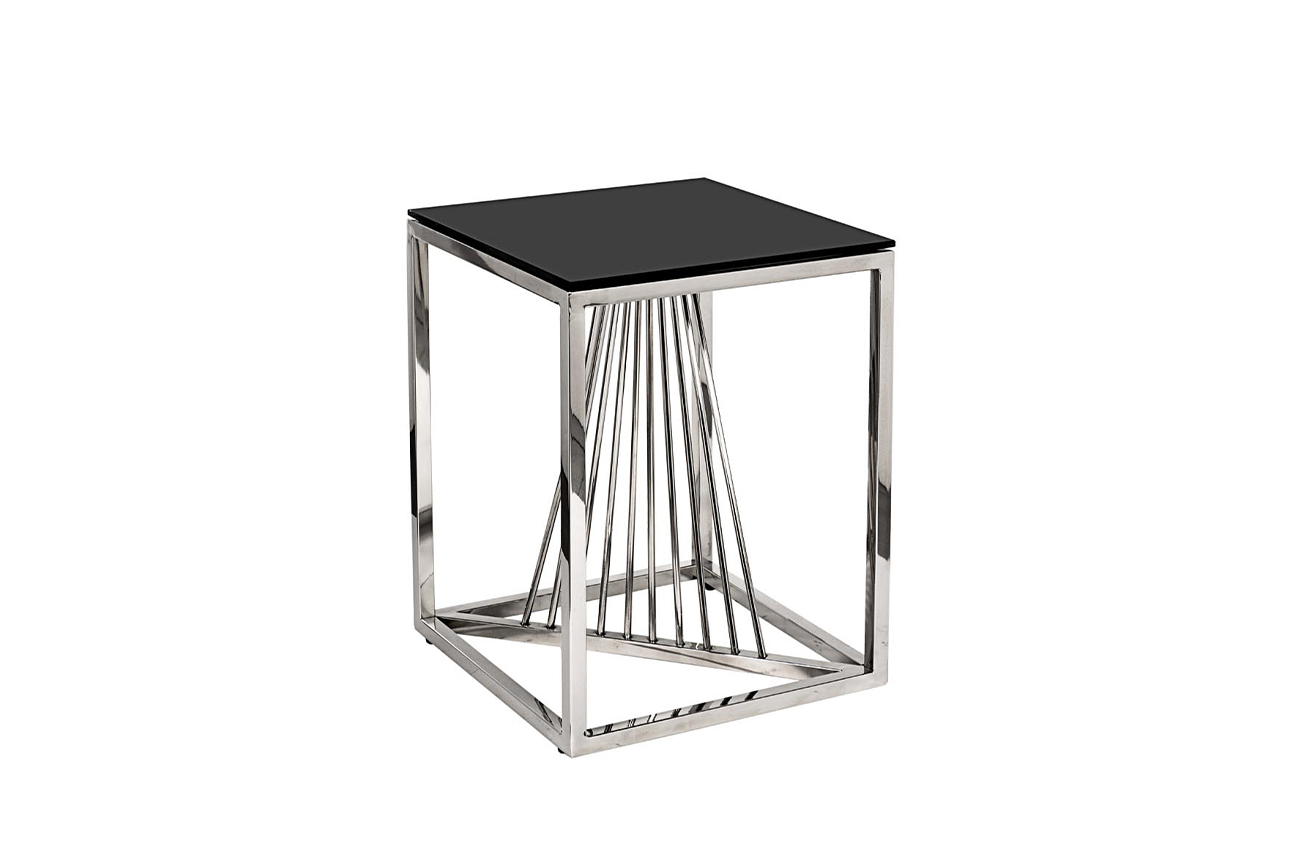 Столик журнальный черное стекло/серебро Garda Decor 13RXET8083M-SILVER