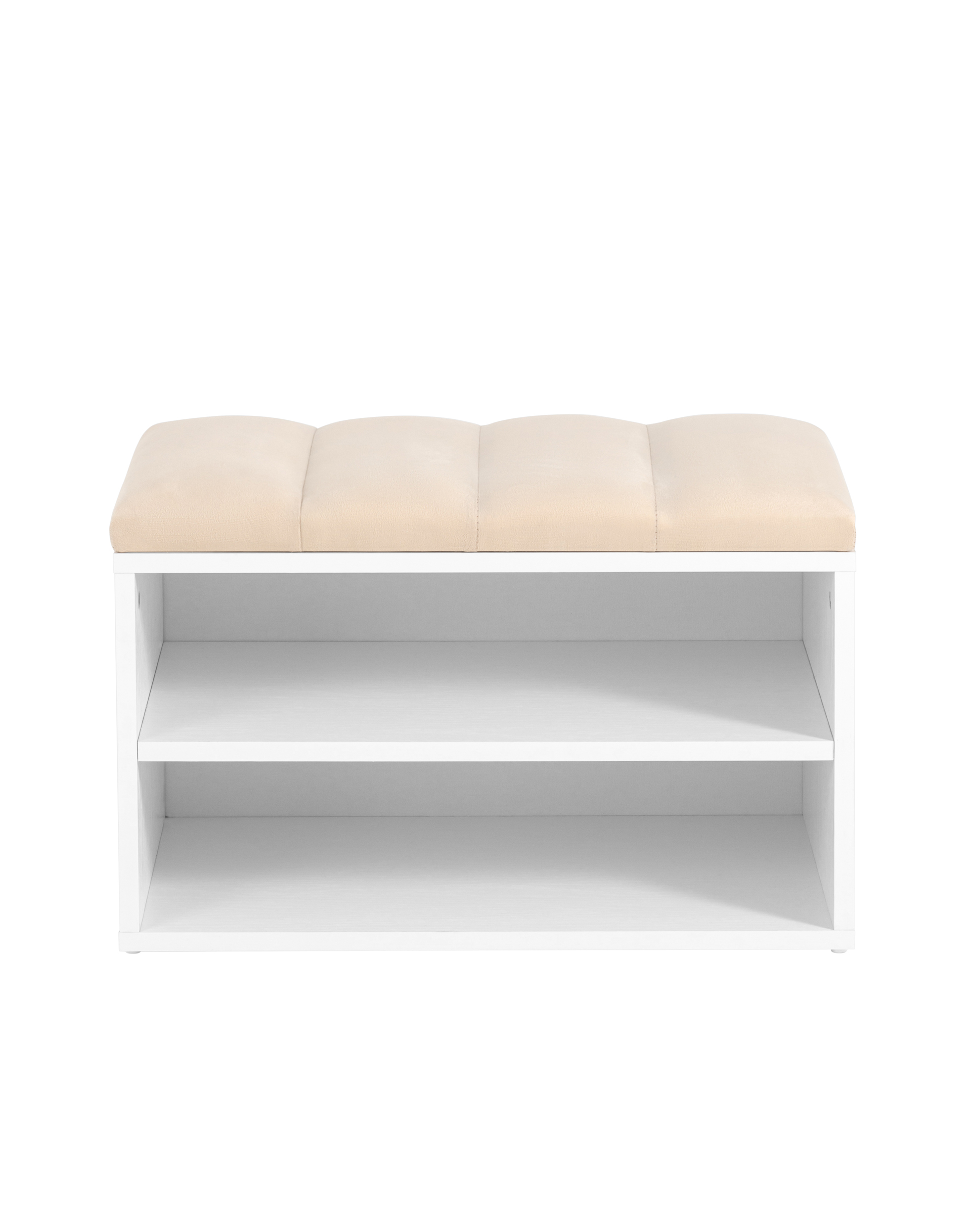 Обувница Хольст белая велюр бежевый Stool Group