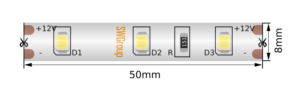 Лента светодиодная SWG SWG260-12-4.8-W-66-M