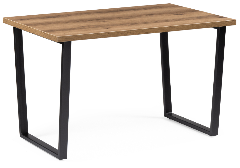 Стол деревянный Woodville Лота Лофт 120х74х75 25 мм дуб делано темный / матовый черный 489637