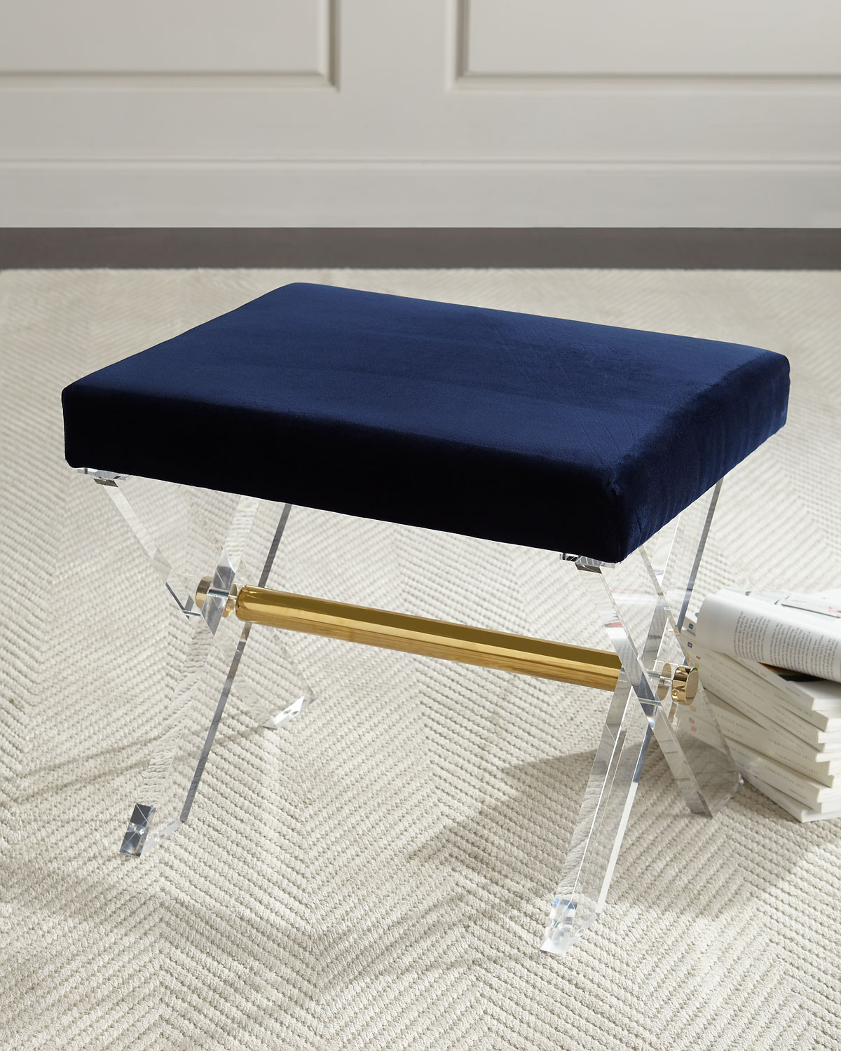 Синяя банкетка Эйдан Louvre Home LHFPSO3456RJ