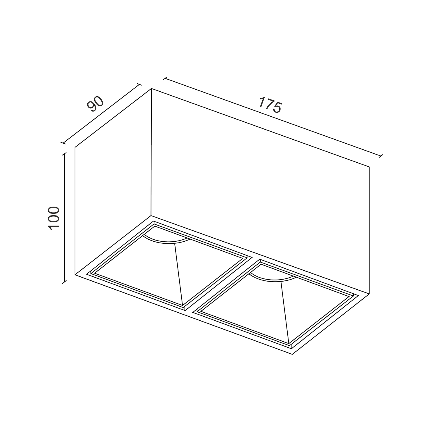 Накладной светодиодный светильник Ledron KUBING 2 Black-Gold