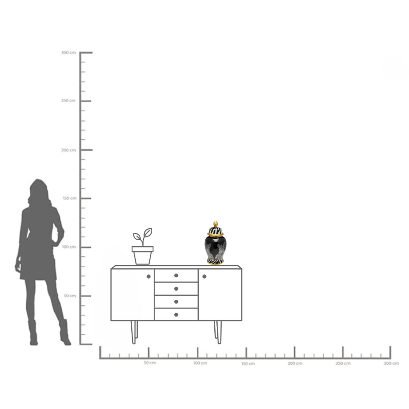 Ваза Zebra Face 46 см KARE 56124