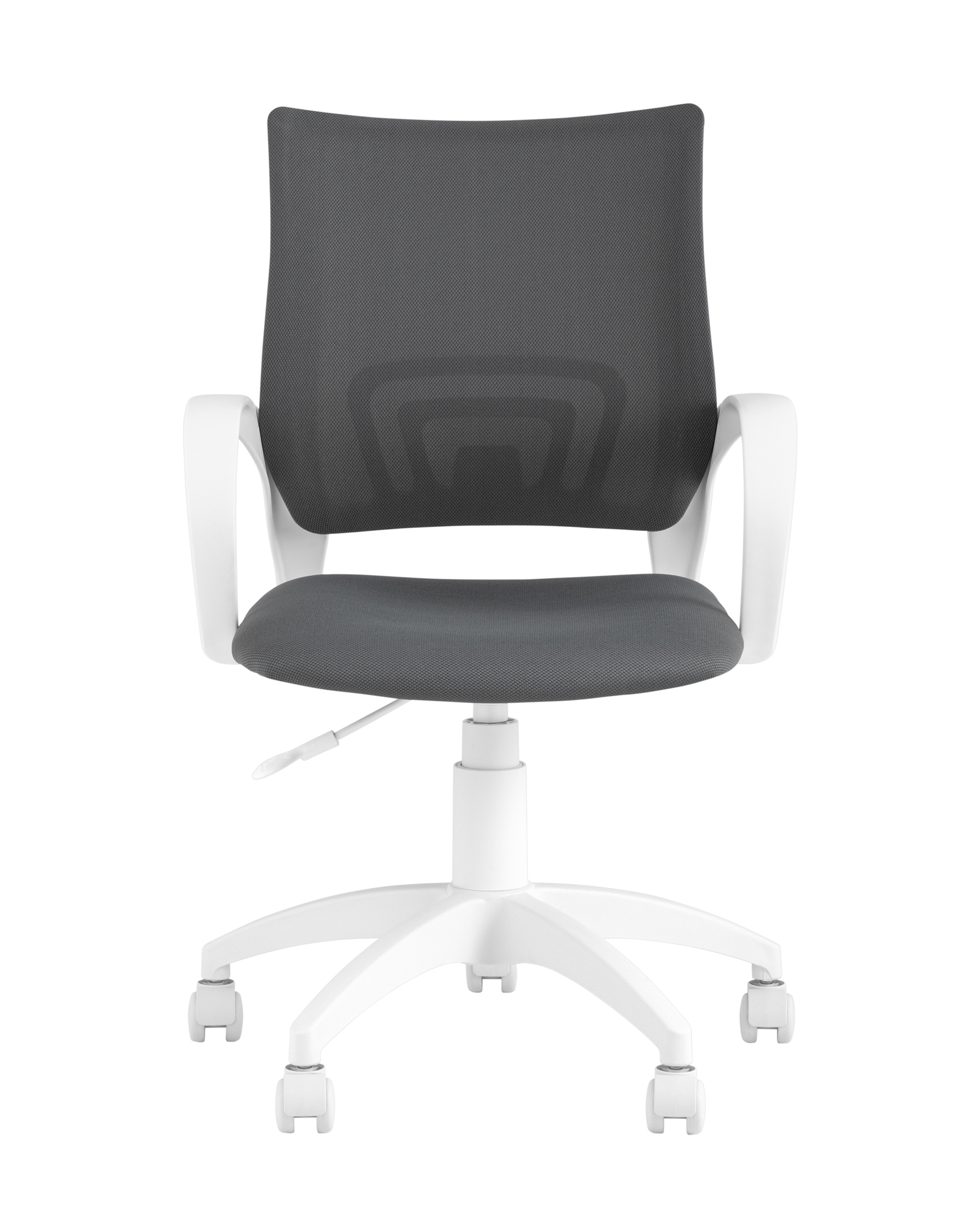 Кресло офисное Topchairs ST-BASIC-W серая ткань крестовина белый пластик Stool Group